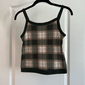 Love Fire Olive Plaid Tank SZ M